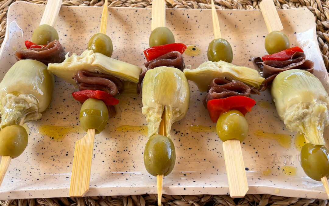 Gildas ALSUR, con aceitunas rellenas, pimiento rojo, anchoas