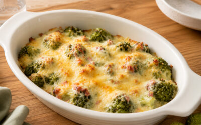 Brócoli gratinado con jamón ALSUR y bechamel casera