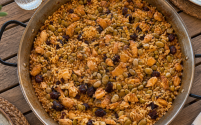 Arroz Doña Ana con habitas ALSUR, pollo y morcilla